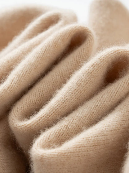 100% Cashmere Sweater Long Dress New Women High Turn-down Collar Pullover  Soft Cosy Autumn Winter Casual Solid Knitwear Dress Badiee Stylez