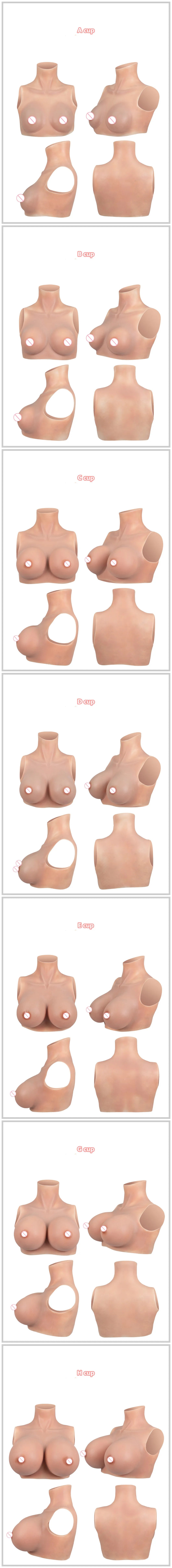 WANTES Crossdress for Men Beginner Fake Silicone Breast Forms Huge Boob A/B/C/D/E/G/H Cup Transgender Drag Queen Shemale Cosplay