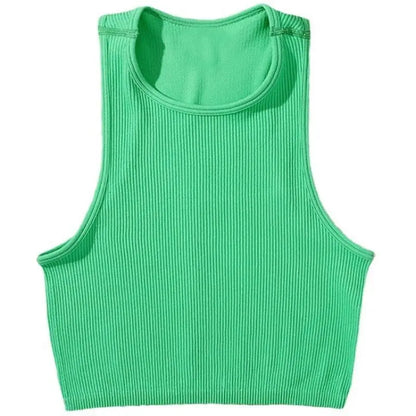 DIY Print Customize Sleeveless Vest Women's Summer High Waist Short Crop Top Fitness Running Yoga Clothes Slim Fast Dry Clothes