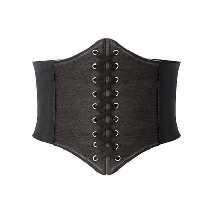 Fashion Women Corset Wide Belt Pu Leather Slimming Body Waistband Ladies Elastic High Waist Belt Gothic Dress Girdle Badiee Stylez