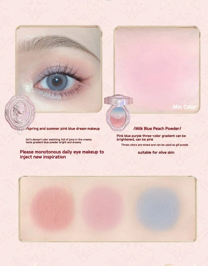Colorrose Embossed Powder Blush Blue Genuine Nude Makeup Natural Party Blusher Shimmer Pearlescent Highlight Eyeshadow