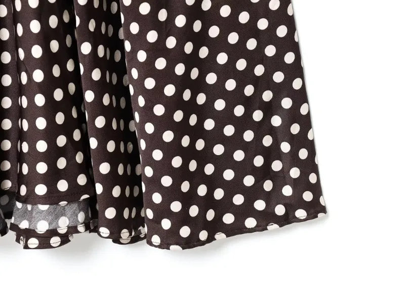 Trendix Polka Dot Print Backless Dress Women Summer Sexy Deep V Neck Sleeveless Off Shoulder Maxi Dresses Elegant Evneing Dress