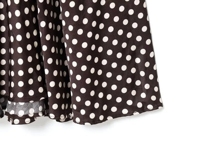 Trendix Polka Dot Print Backless Dress Women Summer Sexy Deep V Neck Sleeveless Off Shoulder Maxi Dresses Elegant Evneing Dress