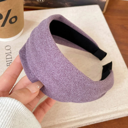 2025 Korea Fashion Elegant Wide Hairbands Headband Women Girls Gift Scrunchie Hair Head Hoop Band Accessories Headdress Headwear purple Wide 6.5cm CHINA