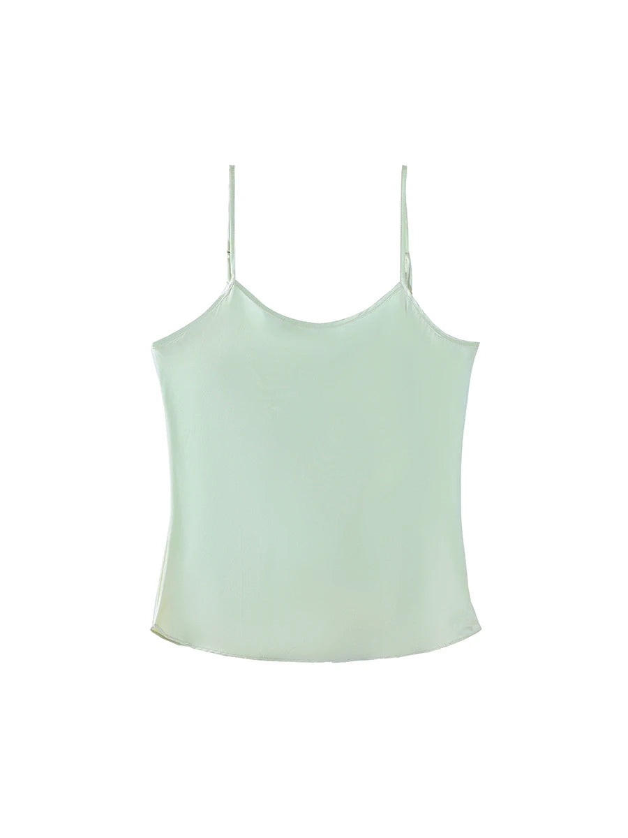 SuyaDream, Women 100%Real Silk Camisoles, 19MM, Solid Cozy Camis, 2024 Spring Summer Basic T shirts, White, Pink, Beige Light Green