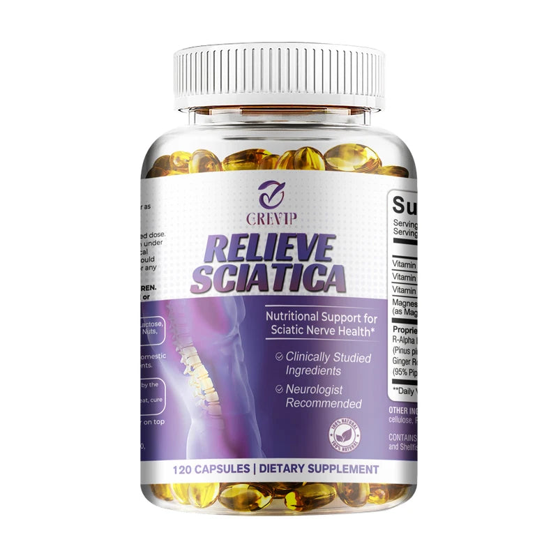 Sciatic Nerve Relief Capsules - Alpha Lipoic Acid Vitamin - Relieve Sciatica and Support Nervous System and Joint Health 120 Capsules