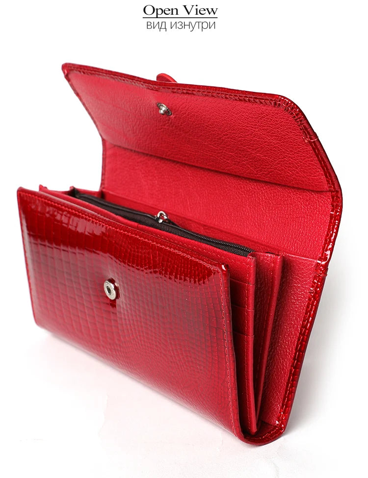 Free Gift Women Leather Wallet Long Ladies 3 Folders Clutch Money Bag Design Purse Fashion AE605-25