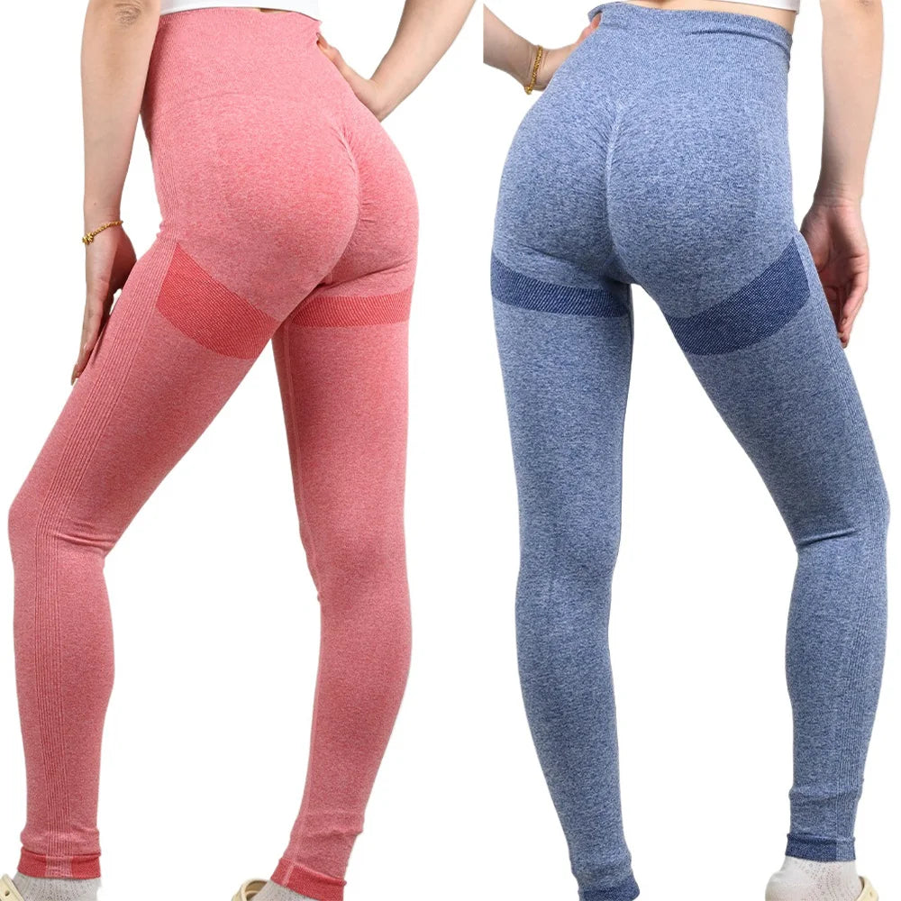 Women's High Waisted Elastic Fitness Pants Running Yoga Pants Woman Sexy Lines Lifting Buttocks Sports Tight Pants Seamless