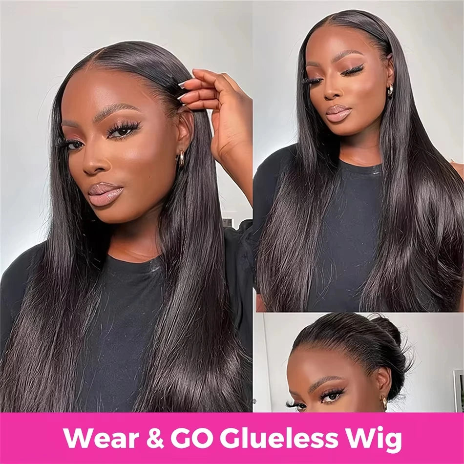 Glueless Hd Lace Human Hair Bone Straight Lace Front Wigs 4x4 5x5 Pre-Cut Lace Wig Human Hair Lace Closure Wig For Black Women Badiee Stylez