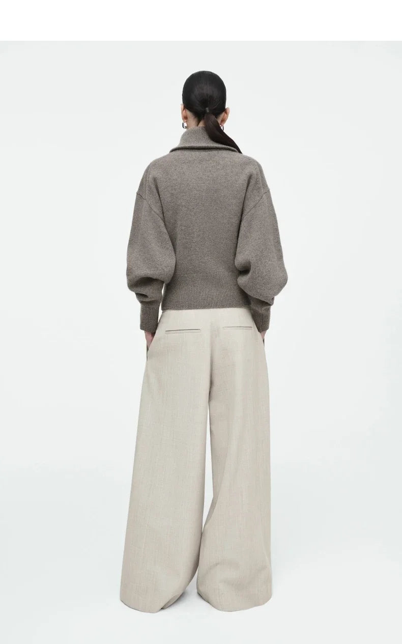 Ethereal cos winter new style of Ladies' casual standard fit waist-cinching knitted pilot jacket