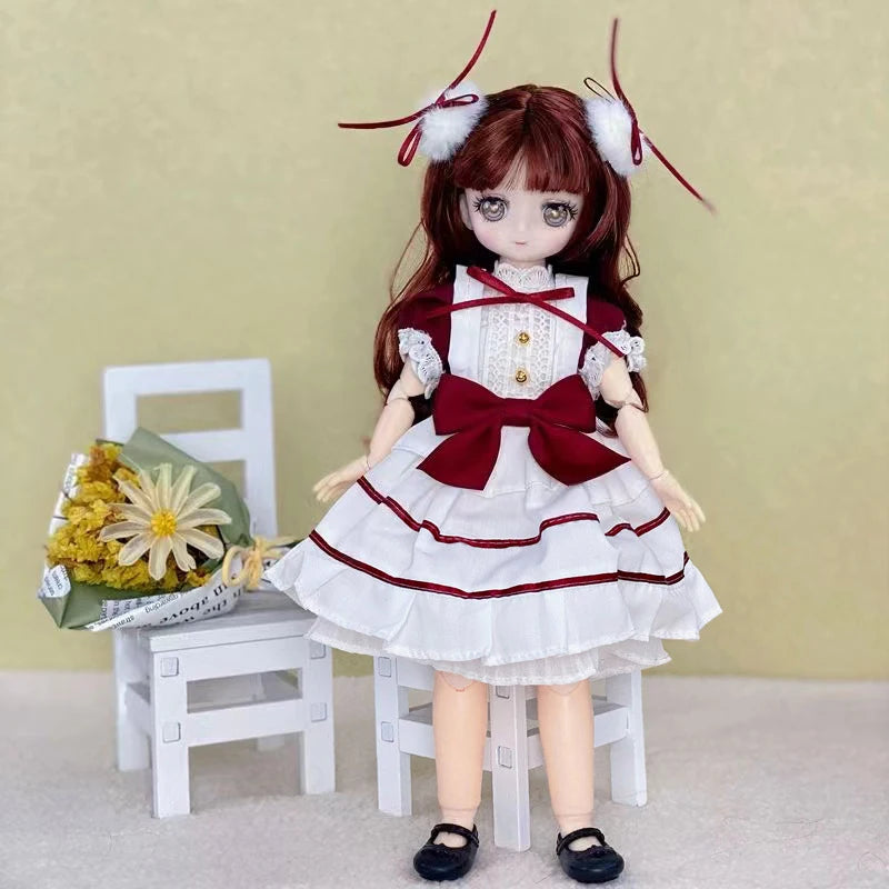 30cm Two-dimensional Doll Comic Face 1/6 Bjd Doll or Dress Up Clothes Children's Girl Birthday Gift Toys Kids Toys