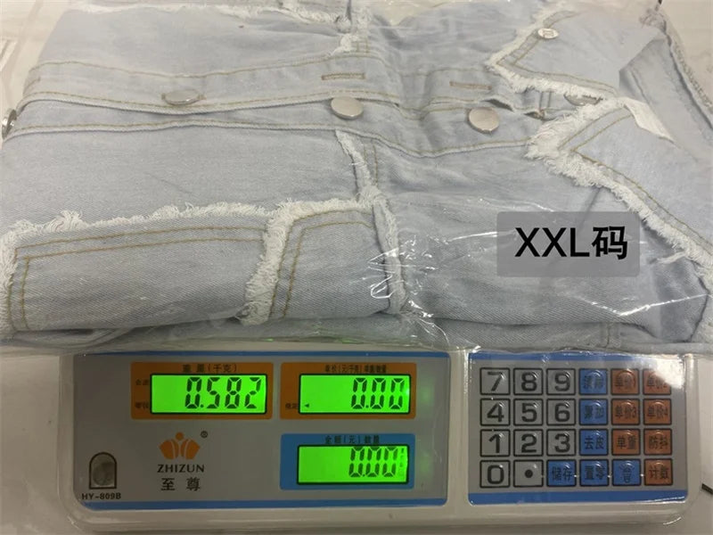 2025 Spring Autumn Shirt Style Denim Jacket Women Holes Raw-edges Jeancoat Casual Tops Female Oversize Loose Outerwear 7 Colors