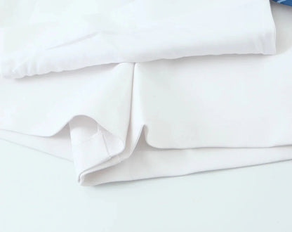 TRAFZA Sweet High Street Slim Lady Set Contrasting Colors Tops Or Belt Shorts 2025 Summer Fall Fashion Holiday Cute Shorts Set Badiee Stylez