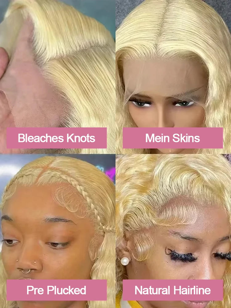 Deep Wave 13x6 HD Lace Frontal Human Hair Wig 30 40 Inch Curly 613 Honey Blonde Water Wave 13x4 Lace Front Wigs For Women 250% Badiee Stylez