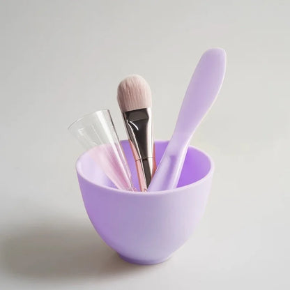 Face Mask Mixing Tools Set Reusable Facial Applicator Spatula Stirring Mask Bowl Spoon Kit Skin Care Beauty Makeup Supplies Purple Set 1