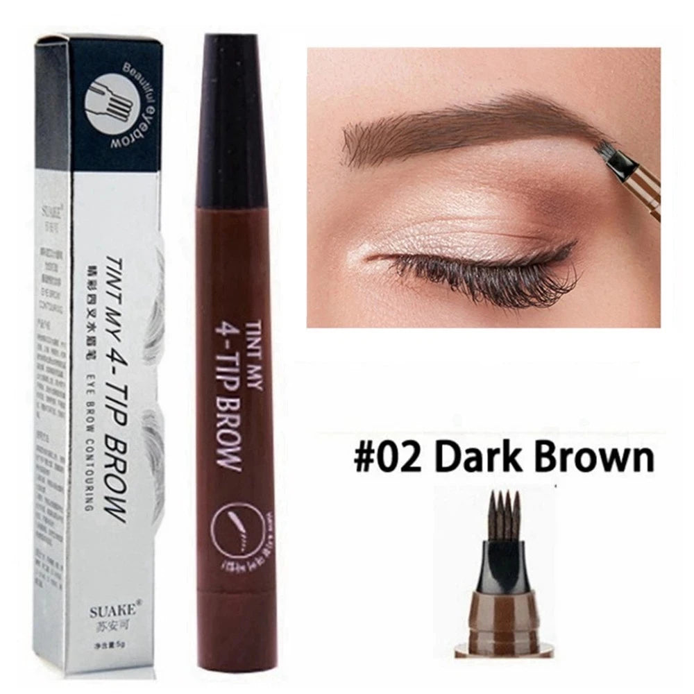 5 Colors Microblading Eyebrow Pen Waterproof Liquid Eyebrow Pencil Long Lasting Eyebrow Pen 4 oints eyebrow pen Cosmetics