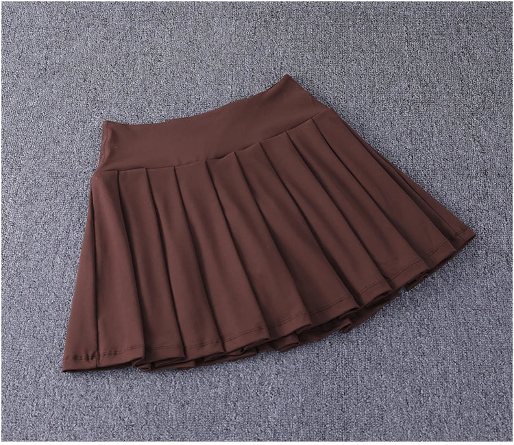 2024 New Best-Selling Pleated Nylon Spandex High Waisted Pocket Skirt With Anti Glare A-Line Sports Tennis Skirt
