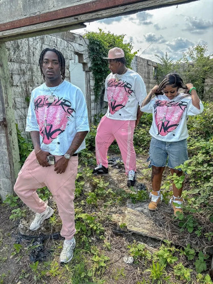 American Retro Letter Printing Oversized T-shirt Hip-hop Harajuku Punk Round Neck Graphic Top Men Trendy Casual Streetwear Women Badiee Stylez