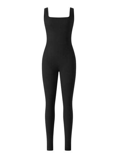 Women Sleeveless Bodycon Jumpsuit Summer Solid Color U-neck Romper Pants Streetwear Clubwear Badiee Stylez