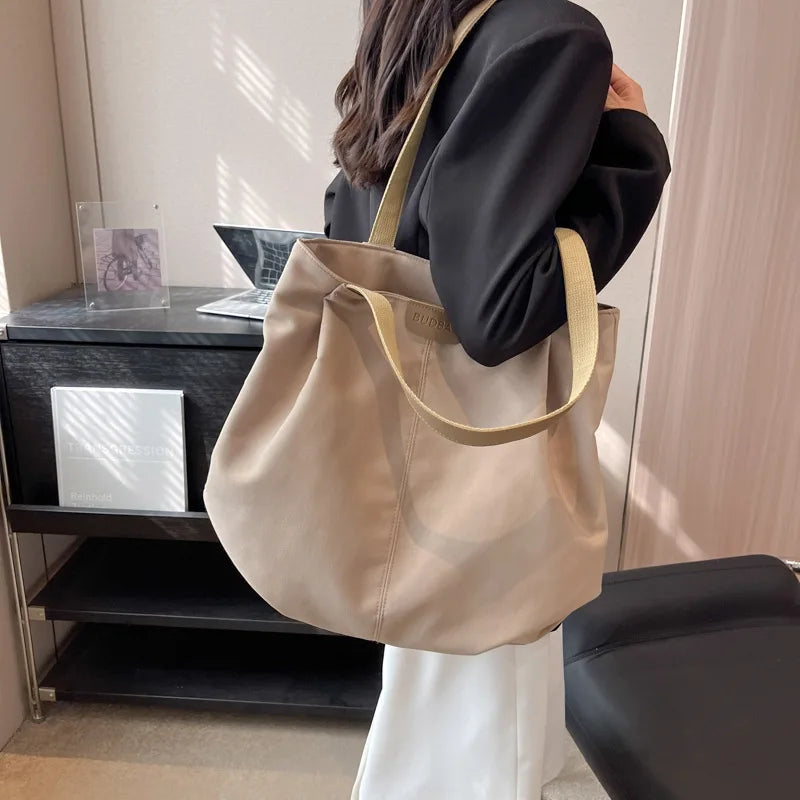 Casual Women's Bag New Large Capacity Canvas Tote Bag Lightweight Women Shoulder Bags Simple Style Female Handbags HJ8396