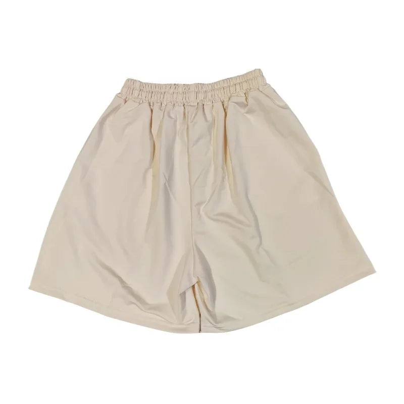 Loose Shorts Solid Pants For Women Streetwear Summer Clothes Cute Bear Printed Ropa De Mujer Elastic High Waist Casual Trousers