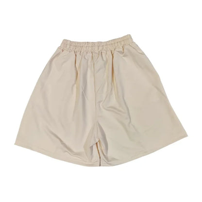 Loose Shorts Solid Pants For Women Streetwear Summer Clothes Cute Bear Printed Ropa De Mujer Elastic High Waist Casual Trousers