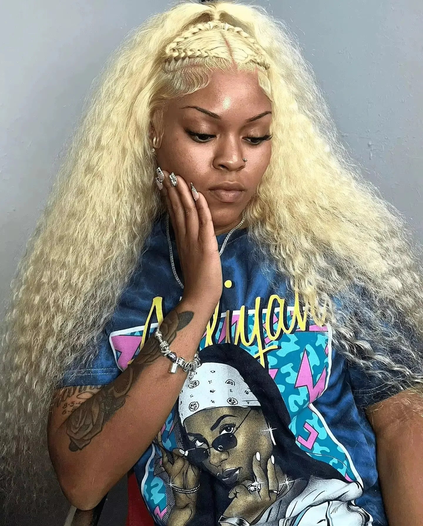 Deep Wave 13x6 HD Lace Frontal Human Hair Wig 30 40 Inch Curly 613 Honey Blonde Water Wave 13x4 Lace Front Wigs For Women 250% Badiee Stylez