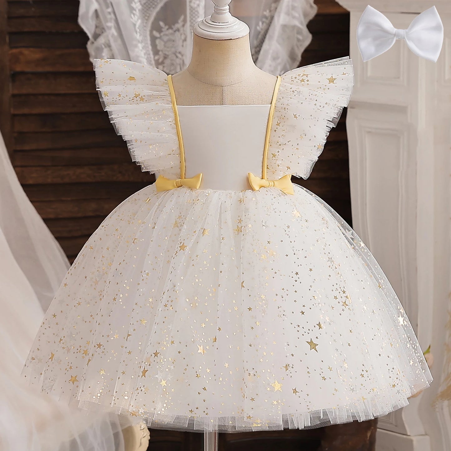 Fancy 12M Baby Sequins Tutu Gown Girl Sequin Bow 1st Birthday Princess Dress Flower Girl Costume for Wedding Party Summer Cloth