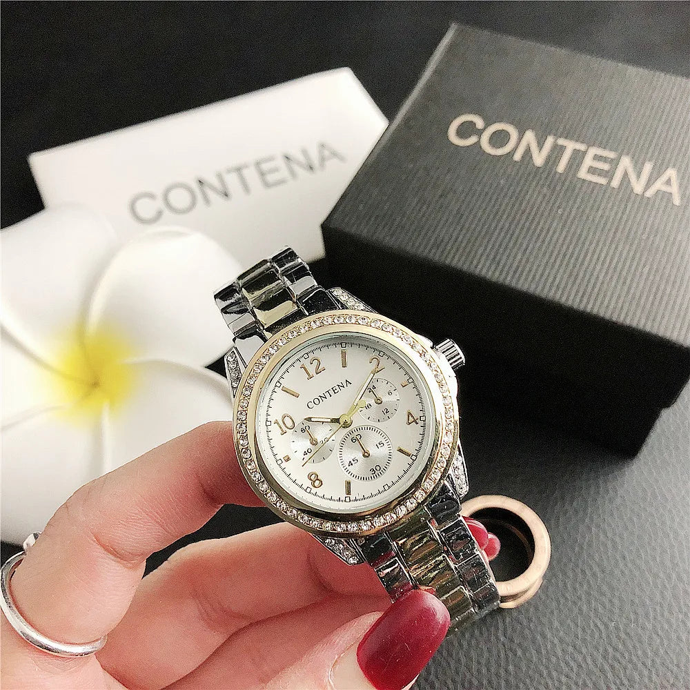 Fashion Diamond Women's Watch Luxury Stainless Steel Ladies Quartz Wristwatch Clock Elegant Dress Female Clock relogio feminino