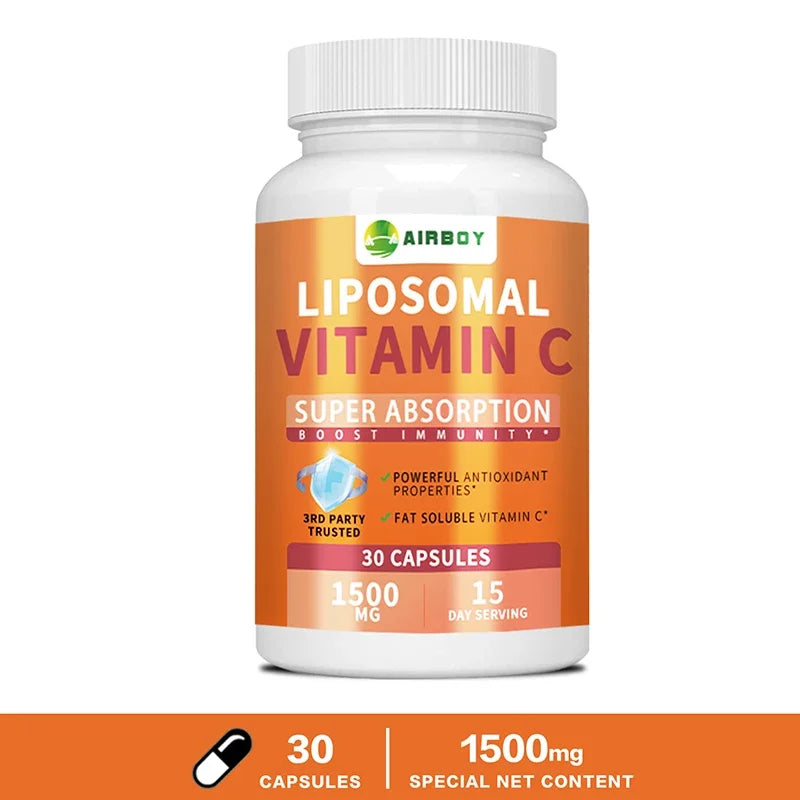 Liposomal Vitamin C - High Absorption VIT C, Immune System & Collagen Booster, Antioxidant 30 Capsules