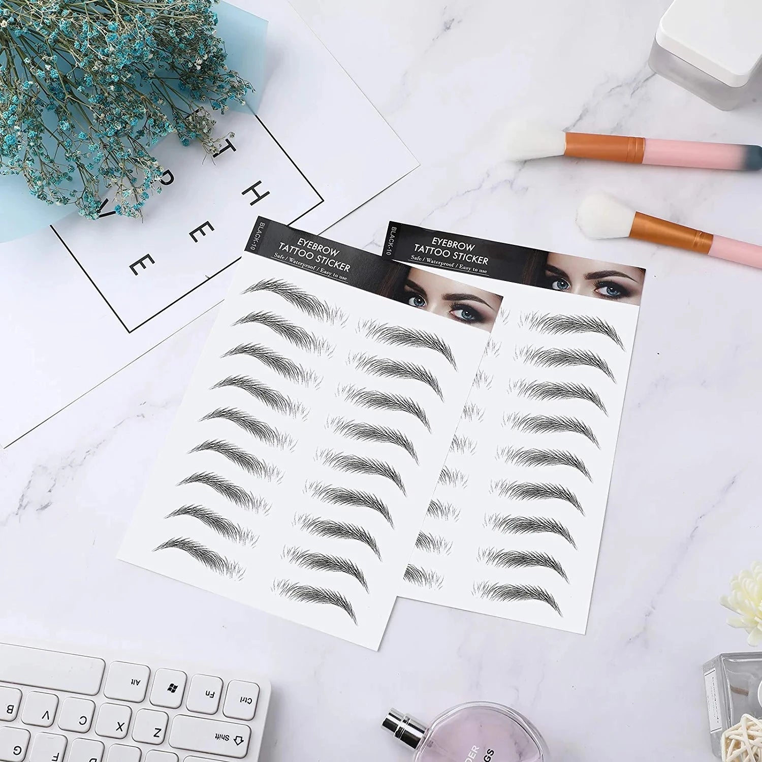 4D Hair-Like Eyebrow Stickers Waterproof Eyebrow Tattoo Water Transfer Eye Brow Enhancer Long Lasting Korean Cosmetics