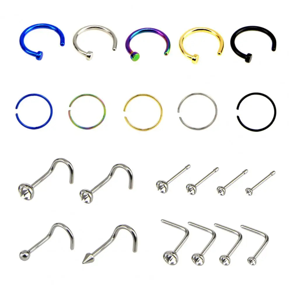 Geometric Shape Nose Clip Ring Septum Lip Rings Stainless Steel Horseshoe Women Body Jewelry Gift For Prom Simple Long Lasting Steel Color United States