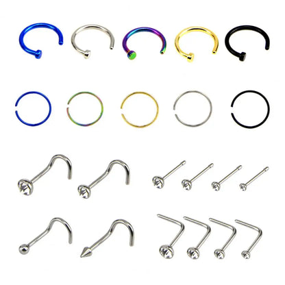 Geometric Shape Nose Clip Ring Septum Lip Rings Stainless Steel Horseshoe Women Body Jewelry Gift For Prom Simple Long Lasting Steel Color United States