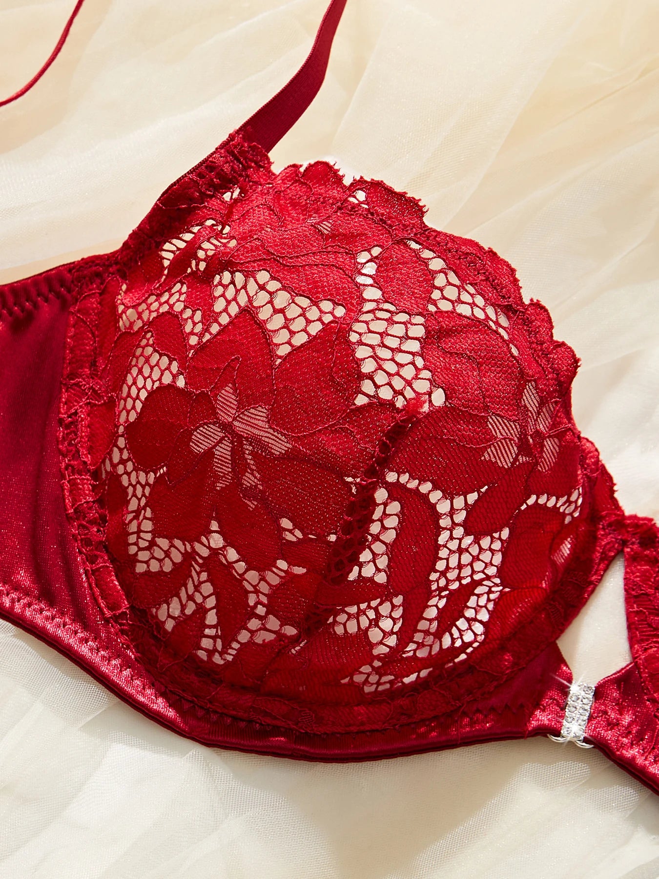 Ladies High-Quality Skin-Friendly Lace Trim Sexy Underwear Set Comfortable Feminine Innerwear Ensemble