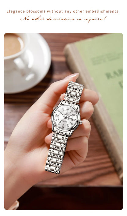 OLEVS 5513X Women Watch Original Fragrant Quartz Wristwatch Automatic Date Watches For Women Waterproof Luminous Gifts For Women