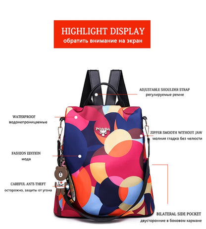 Fashion Backpack Women Oxford Cloth Shoulder Bag 2024 School Bags For Teenage Girls Light Ladies Travel Bagpack Mochila Feminina