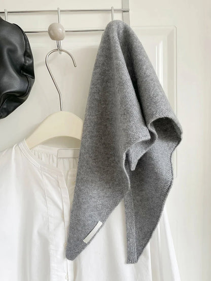 British Korean Style Niche Wool Knitted Triangular Scarf Women Headscarf Knitted Scarf Multi-functional Warm Knitted Scarf Badiee Stylez