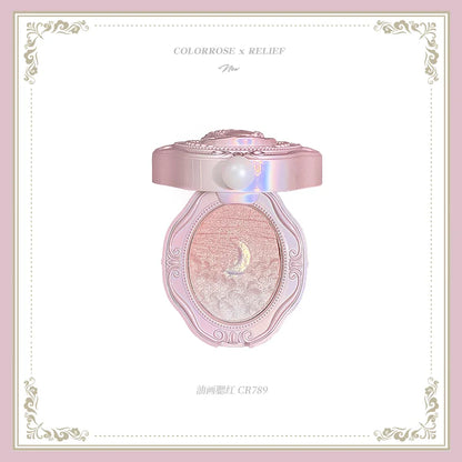 Colorrose Embossed Powder Blush Blue Genuine Nude Makeup Natural Party Blusher Shimmer Pearlescent Highlight Eyeshadow 789