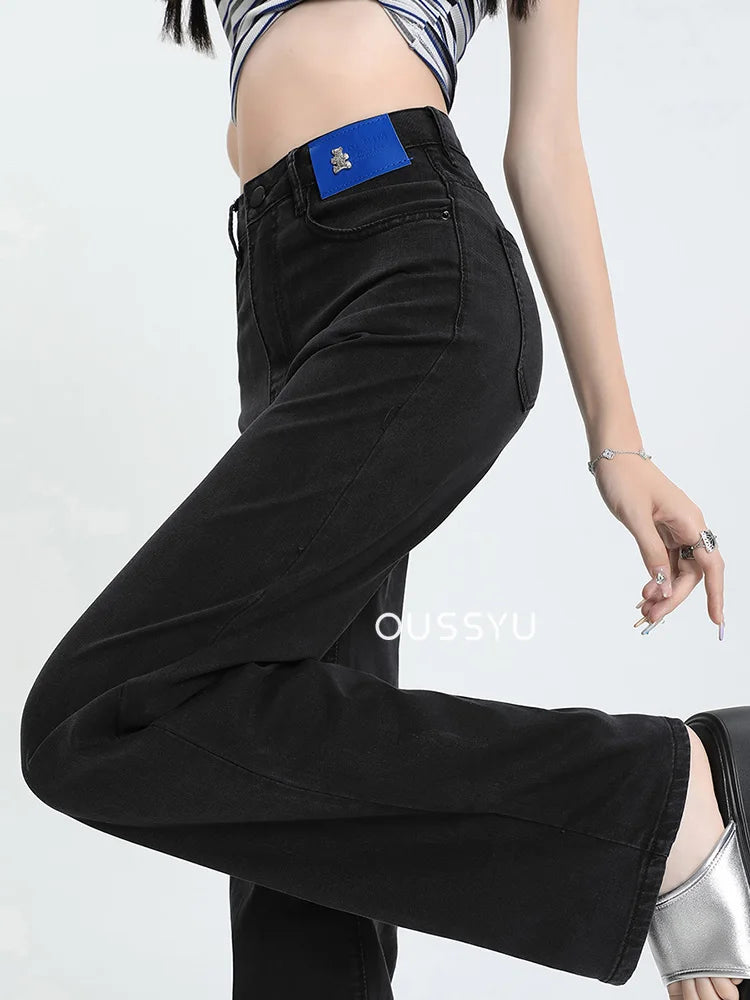 New Summer Soft Lyocell Jeans Women Blue Khaki White High Waist Straight Thin Wide Leg Denim Pants Y2k Loose Female Clothing 2XL