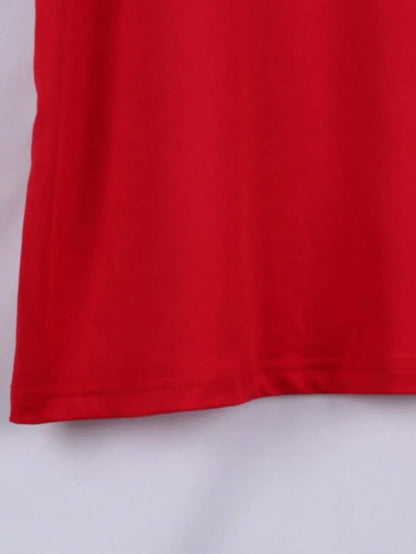 Plus - Size White Round Neck T - Shirt with Heart - Flower - themed Print: Sweet - patterned and Fashion - casual