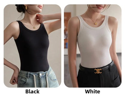 2025 Summer Women Strappy Tank Top Built-in Bra Seamless Wirefree Push Up Y2K Fashion Tube Top Innerwear Outerwear Hot Selling