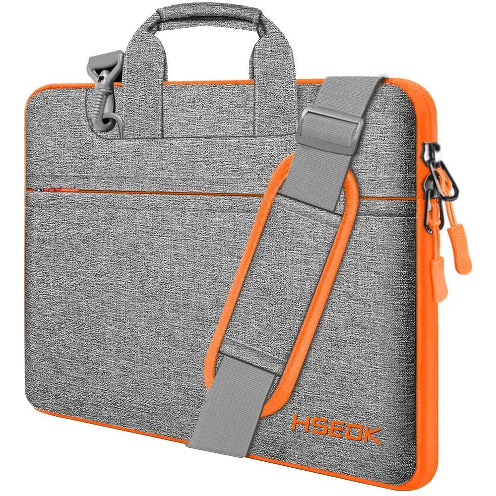 Laptop Shoulder Bag 15 15.6 16 Inch Compatible MacBook Pro 16 15.4 Inch,Spill-Resistant Handbag for Most 14"-16" Notebooks Gray Orange