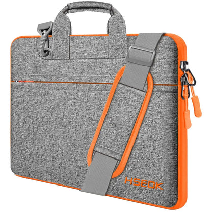 Laptop Shoulder Bag 15 15.6 16 Inch Compatible MacBook Pro 16 15.4 Inch,Spill-Resistant Handbag for Most 14"-16" Notebooks Gray Orange