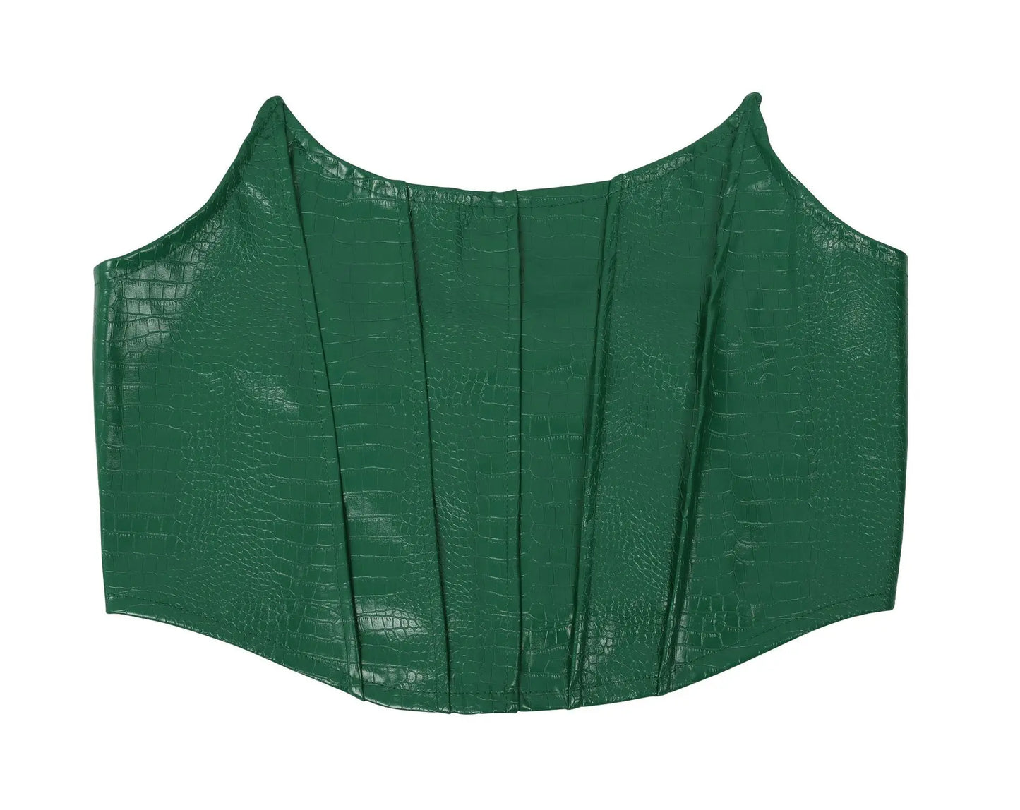 HBLL Women's Green Corset Cut-Out Cargo Sexy Sleeveless Jumpsuits PU Leather Matching Set Sexy Clubwear 2 Piece Outfits