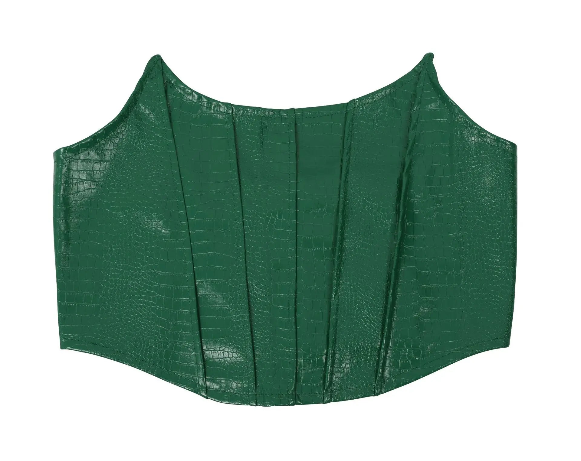 HBLL Women's Green Corset Cut-Out Cargo Sexy Sleeveless Jumpsuits PU Leather Matching Set Sexy Clubwear 2 Piece Outfits