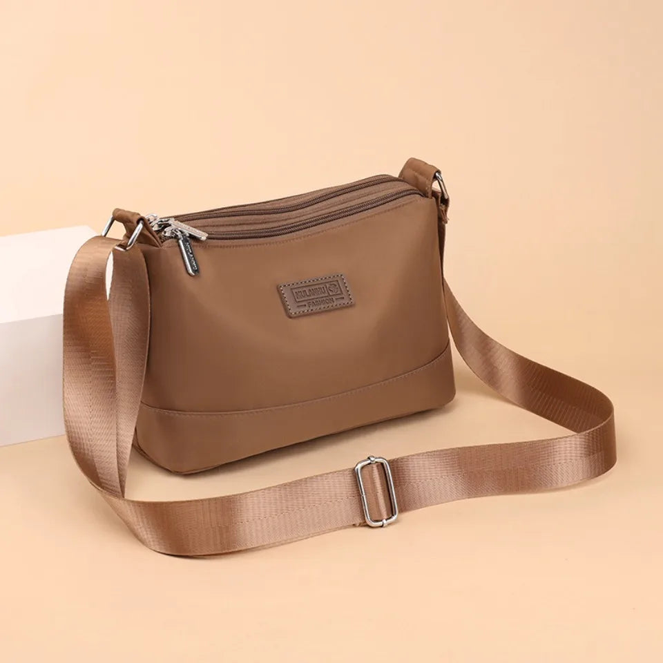 Waterproof Nylon Women Shoulder Bag Three Layers Handbag Ladies Crossbody Bags for Mother Girls Messenger Travel Daily Use Bags