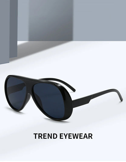 SHAUNA Fashion Oversized Pilot Men Sunglasses Retro Gradient Mirror Shades UV400 Women Sun Glasses