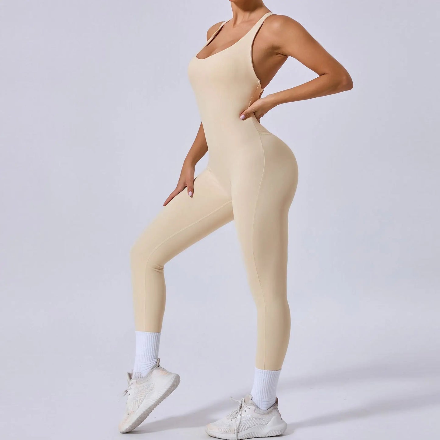 Rompers Yoga Sets Solid Black Hollow Out Bandage Backless Cross Jumpsuit for Women Fitness One-piece Gym Clothing Tracksuit