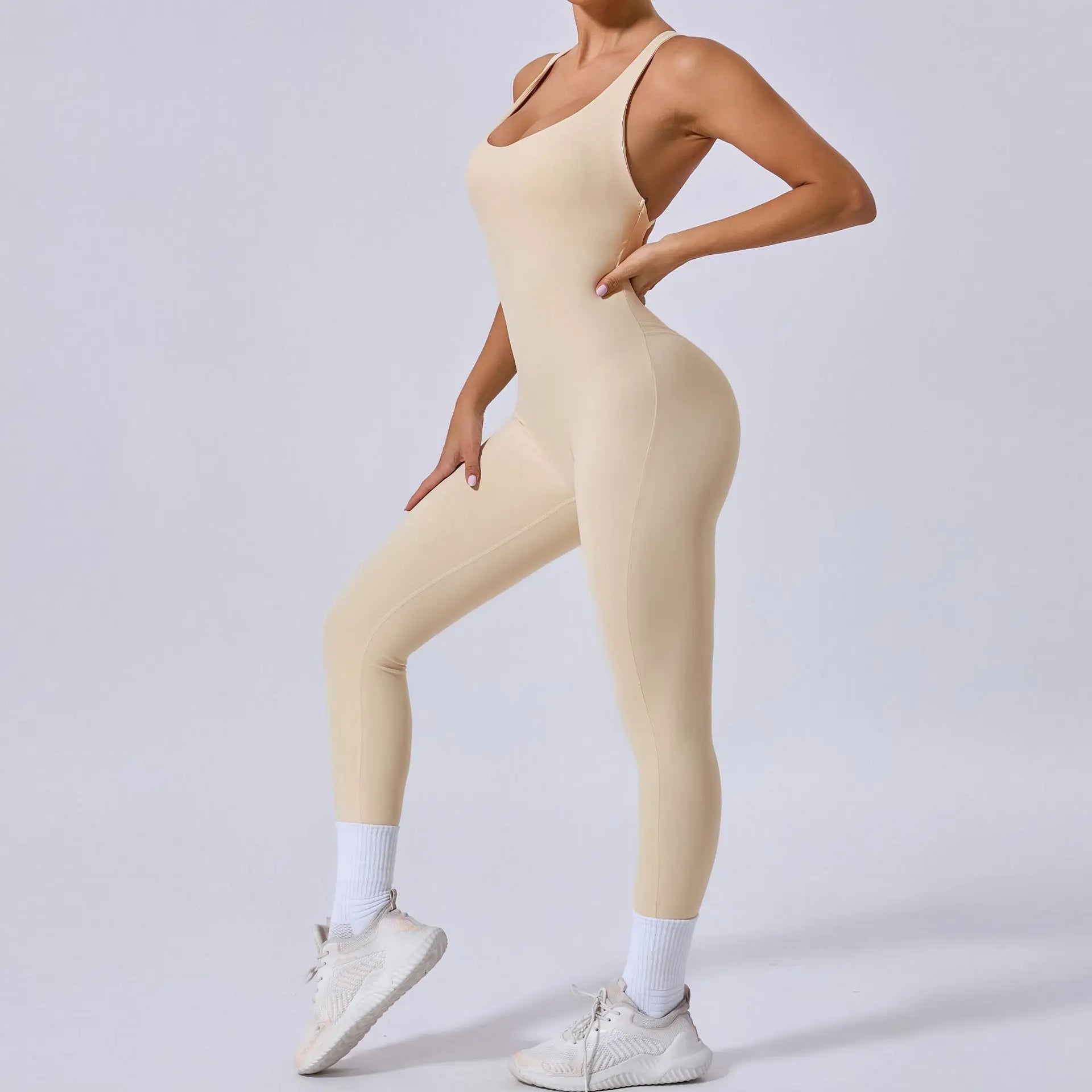 Rompers Yoga Sets Solid Black Hollow Out Bandage Backless Cross Jumpsuit for Women Fitness One-piece Gym Clothing Tracksuit