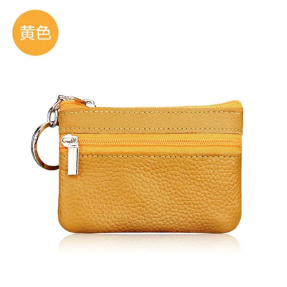 PU Leather Coin Purses Women Small Change Money Bags Pocket Wallets Key Holder Case Mini Functional Pouch Zipper Card Wallet Yellow